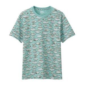 KAWS x Uniqlo All Over Clouds Tee Light Blue T-Shirt Size: XL - NWOT